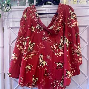 Pinup Couture Red Western Doris Skirt 4X